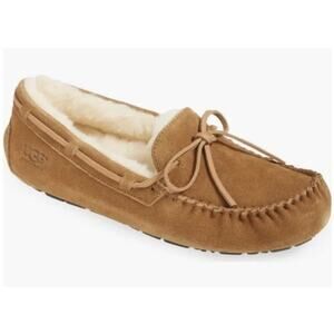 UGG Australia Olsen Slip-On Slippers Mens 14 Chestnut Suede Sheepskin 1003390